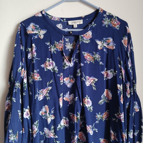 Umgee Blue Floral Tunic or Dress  Size XL - Picture 4 of 11
